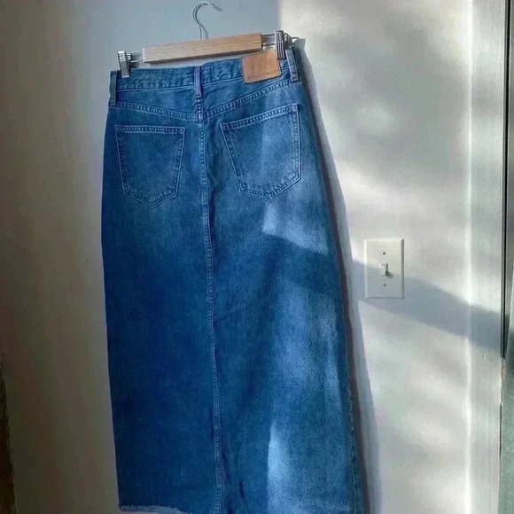90s Vintage Aritzia Denim Forum Maxi Jean Skirt, Size 28 - Picture 5 of 12